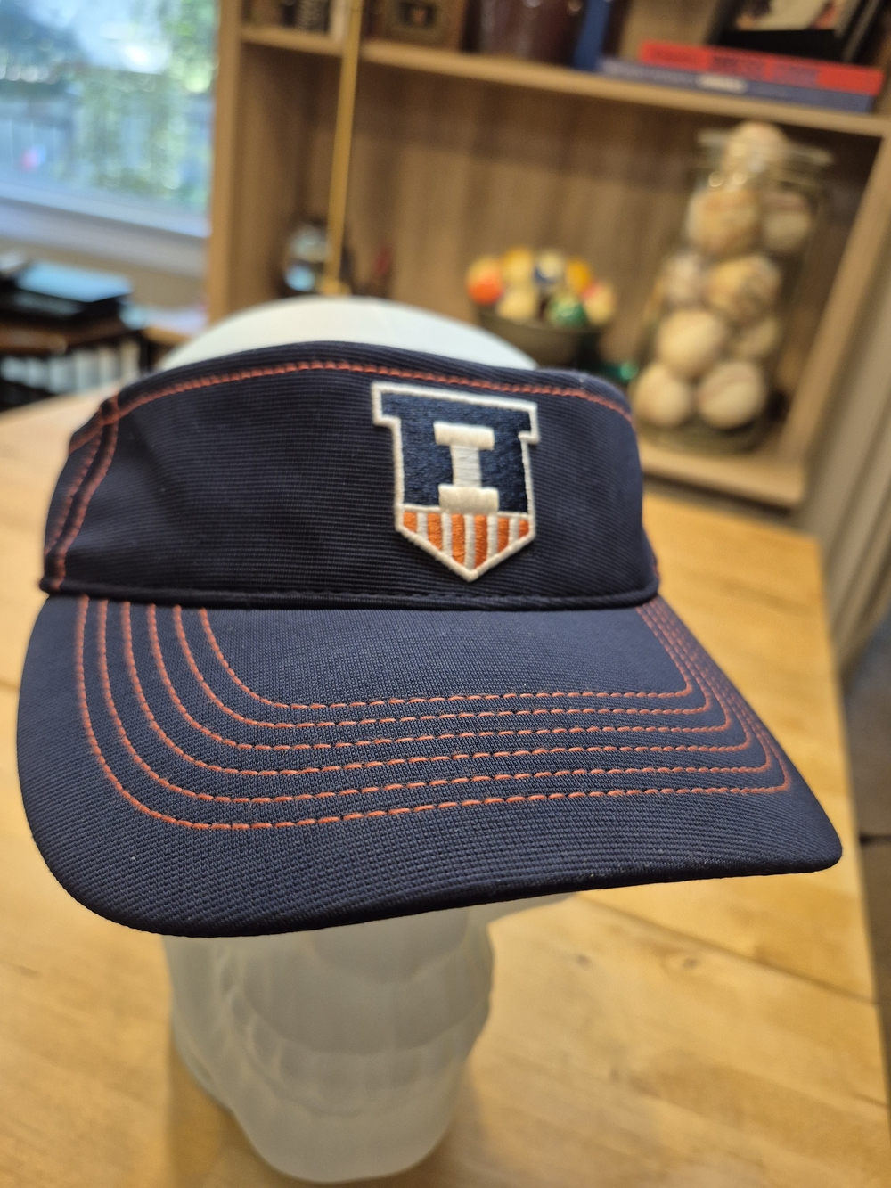 Navy Men's Visor with Illinois Logo